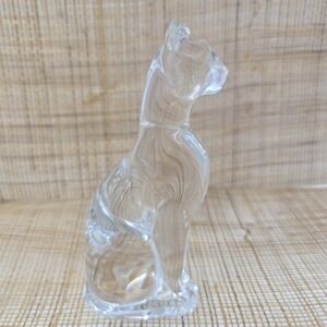 Baccarat Egyptian Cat 6.25" Clear Crystal Figurine Paperweight France Vintage